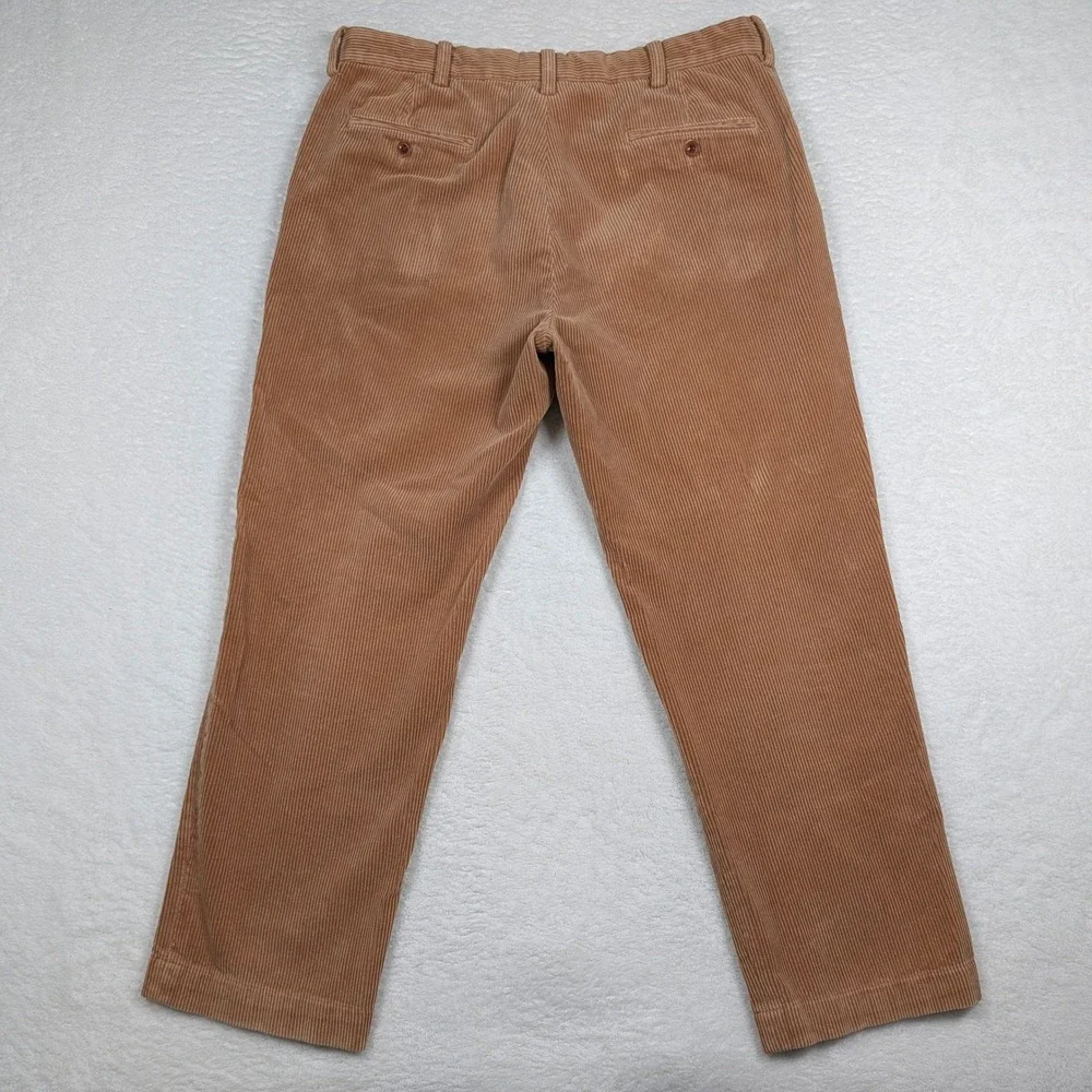 Vintage Polo‎ Ralph Lauren Corduroy Preston Pants Mens 35x30 Tan Straight Y2K